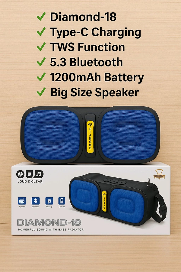 OUD Diamond-18 Tws Function Big Size Speaker 🔊