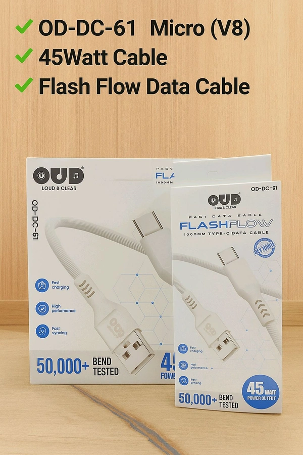 OUD OD-DC-61 FlashFlow Micro (V8) USB 45Watt Cable 