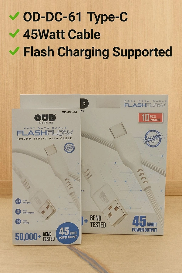 OUD OD-DC-61Type-C Pin FlashFlow 45Watt Cable 