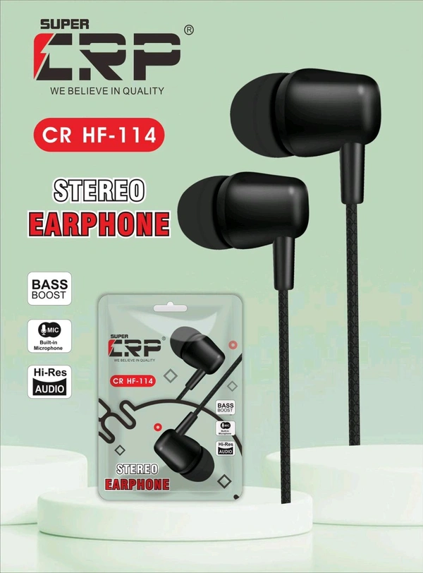 Super CRP CR HF 114 Stereo Sound Earphone 