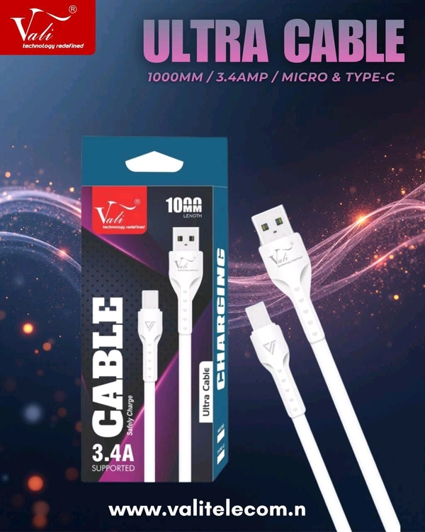 Vali Ultra Cable 3.4 Amp Fast Charging  - Type-C