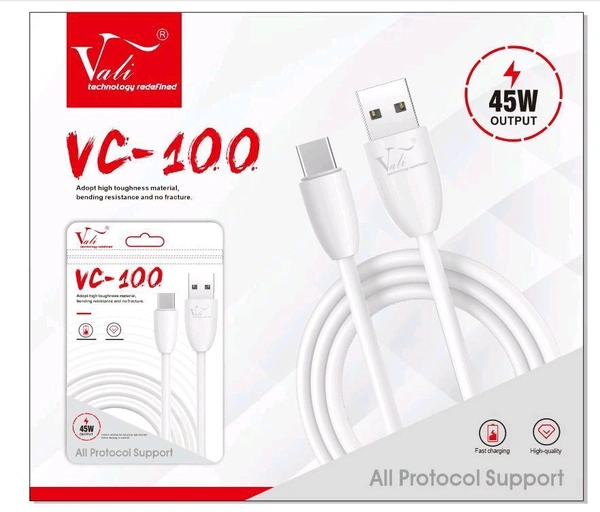 Vali VC-100 45W Fast Charging Cable  - Micro V8