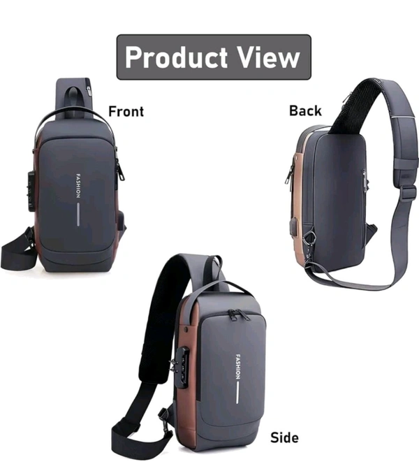 Sling Bag Crossbody Backpack Anti-Theft Chest Bag With Usb Charging Point 