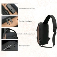 Sling Bag Crossbody Backpack Anti-Theft Chest Bag With Usb Charging Point 