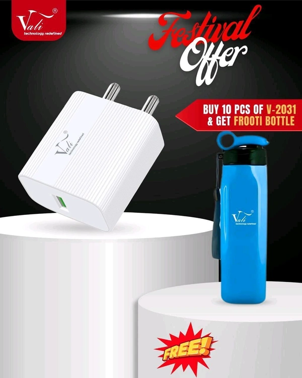 Vali V-203115W Fast Charger With 6 Month Warranty (BUY 10 PCS GET 1 BOTTLE FREE) - Micro V8