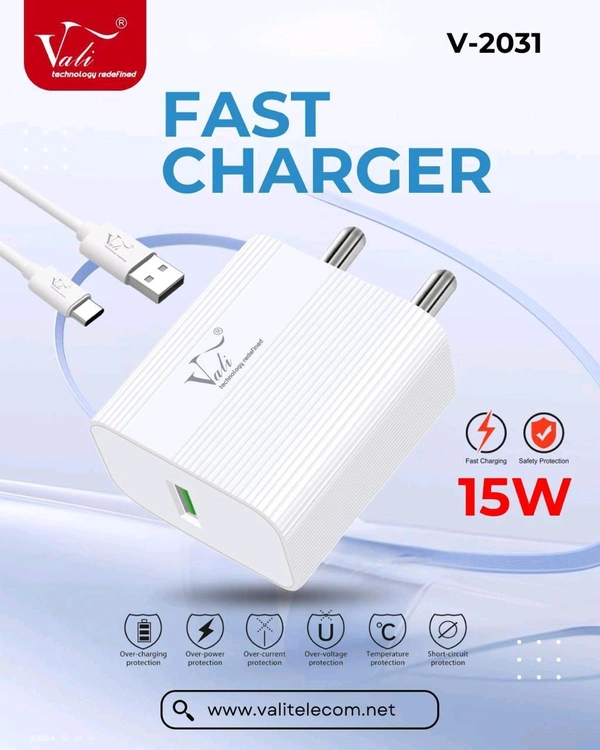 Vali V-203115W Fast Charger With 6 Month Warranty (BUY 10 PCS GET 1 BOTTLE FREE) - Type-C