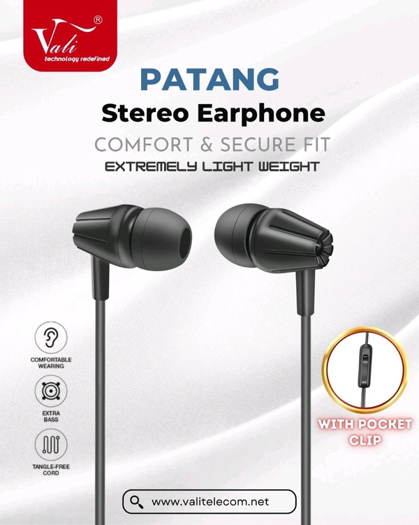Vali PATANG/TOFFAN/JALWA/PATAL MIX 4 MODAL Stereo Sound Quality Earphone 