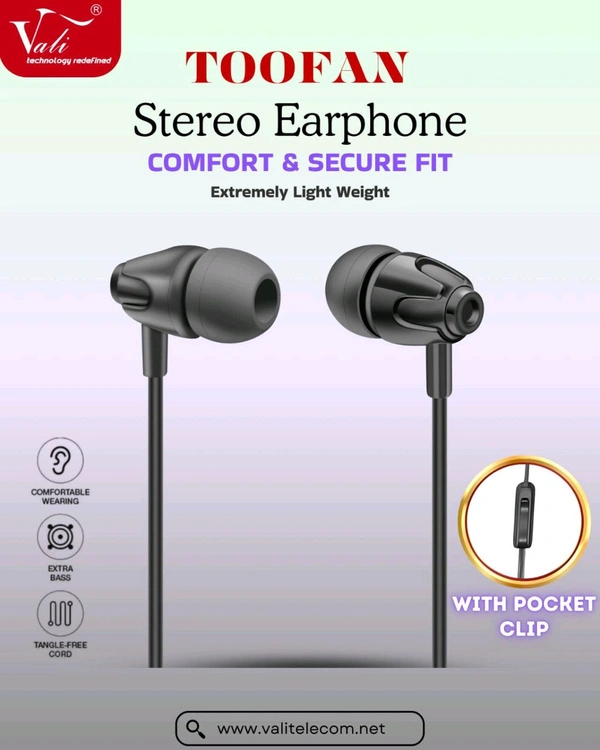 Vali PATANG/TOFFAN/JALWA/PATAL MIX 4 MODAL Stereo Sound Quality Earphone 