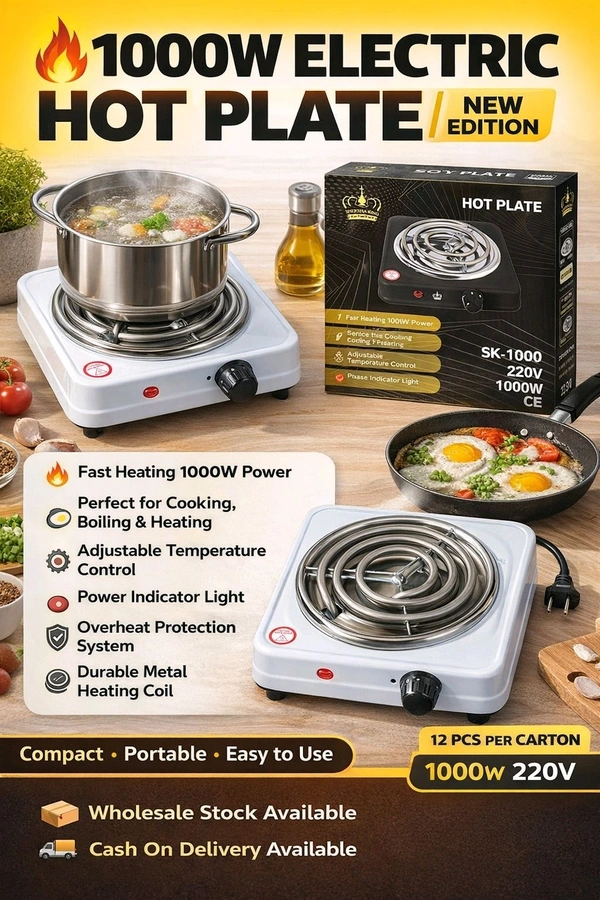 New 1000W Electric Hot Plate ✨ Compact • Portable • Easy to Use