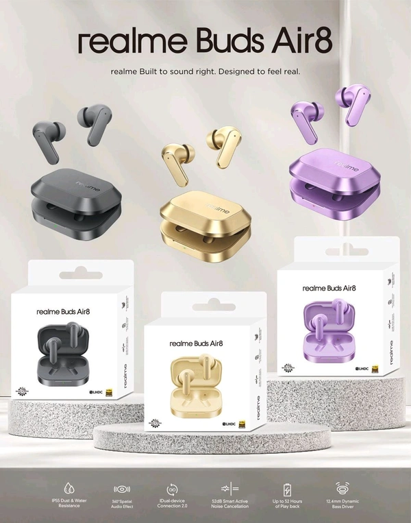 New 🆕 Realme Buds Air8 AI sound 1st Quality 1by1 panni Pack