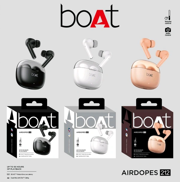 Boat Airdopes 212 💯% OG Quality Mix Colour Hard box 1by1 Lamination Amazing Sound Quality 