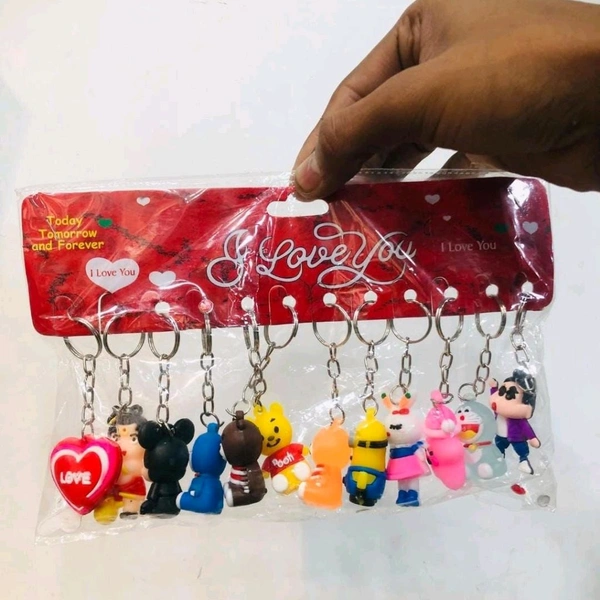 12 in1 Mini Cartoon Keychain (Pack Of 12)