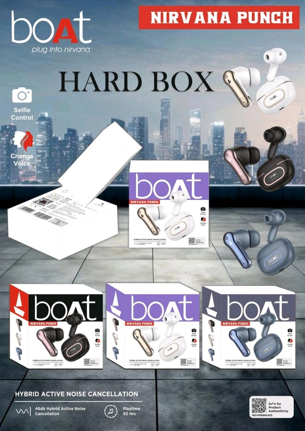 Boat Nirvana Punch Voice Changer+ Selfie Control + Multi Colour+ Hard Box + Super Extra Bass Sound Quality Earbuds 