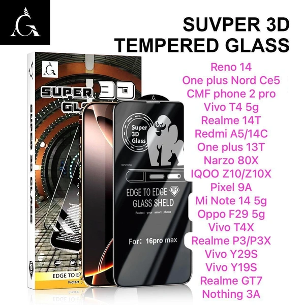 OnePlus AG Super 3D TEMPERED GLASS IMPORTED QUALITY  - 1+ Nord Ce 4 Lite