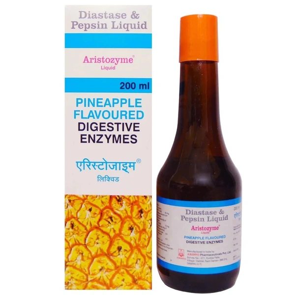 Aristozyme Diastase & Pepsin Liquid | For Digestive Care & Stomach Care | Flavour Pineapple - 200ml