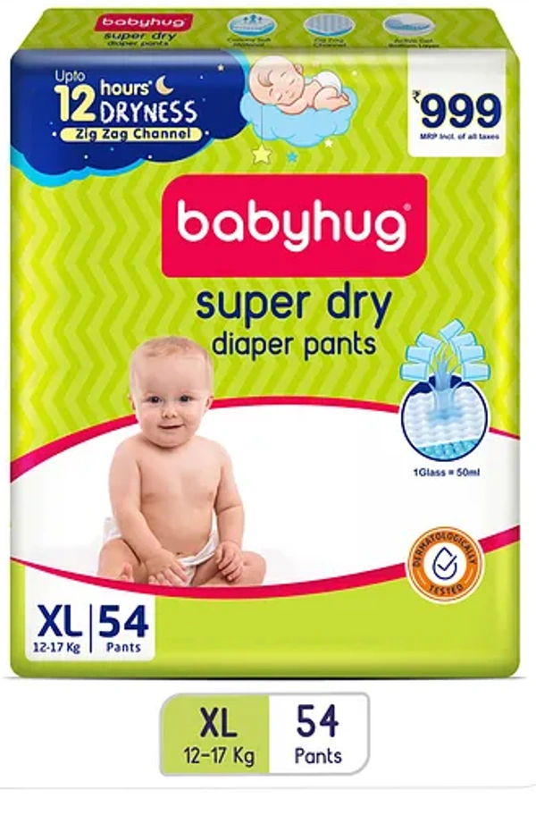 Babyhug Super Dry Pant Style Diaper Extra Large (XL) - 54 Pieces - XL-SIZE PACK OF 54