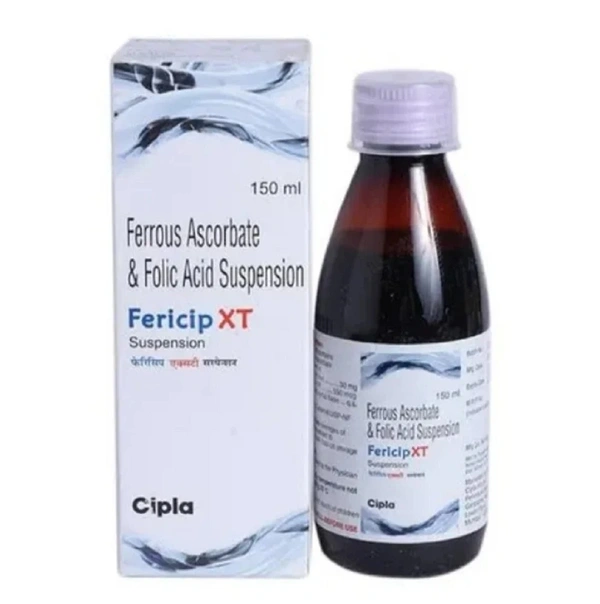 Fericip XT Syrup - 150ml, Ferrous ascorbate, Folic acid