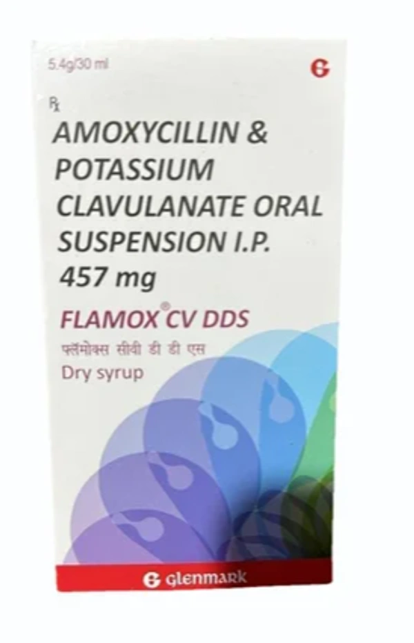 Flamox CV Dds Dry Syrup - 30ml, Amoxycillin (400mg/5ml) + Clavulanic Acid (57mg/5ml)in