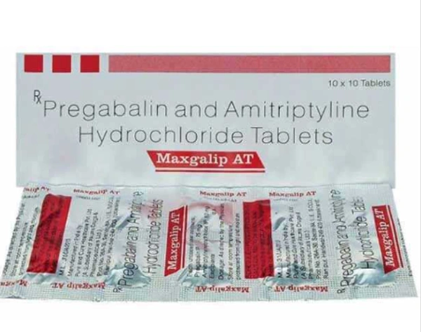 Maxgalip AT Tablet - 1 STRIP ( 10 TABLETS), Amitriptyline (10 mg) + Pregabalin (75 mg)