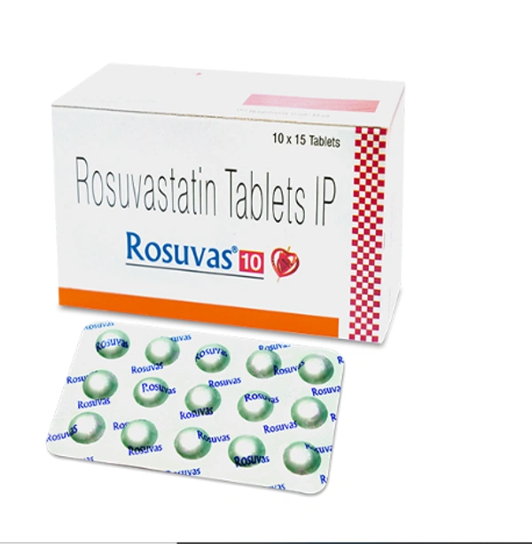 Rosuvas 10 Tablet - 1 Strip (15 Tablets), Rosuvastatin (10mg)