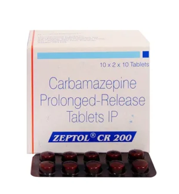 TAB ZEPTOL CR 200 - 1 STRIP (10 TABLETS), CARBAMAZEPINE 200MG