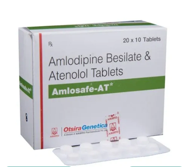 Amlosafe-AT Tablet - 1 STRIP (15 Tablets), Amlodipine (5mg) + Atenolol (50mg)