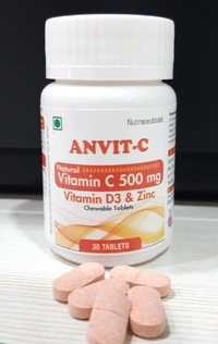 ANVIT-C Vitamin C 500mg + Vitamin D3 & Zinc Tab - 30 Tablets, Vitamin C 500mg + Vitamin D3 & Zinc