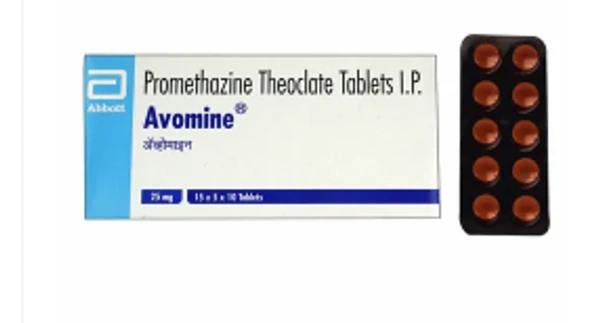 Avomine Tablet - 1 Strip (15 Tablets), Promethazine (25mg)