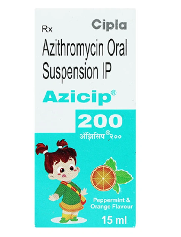 Azicip 200mg Oral Suspension - 15ml, Azithromycin (200mg)