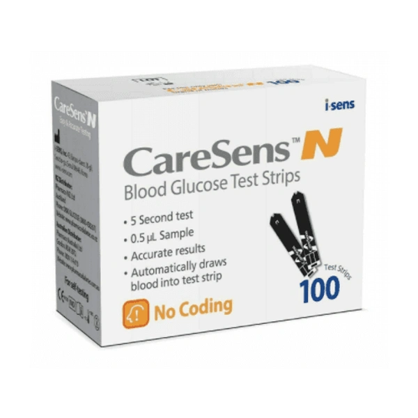 Caresens-N Glucometer Test Strips 100 Strips (2X50 PACK) - 100 Test Strips
