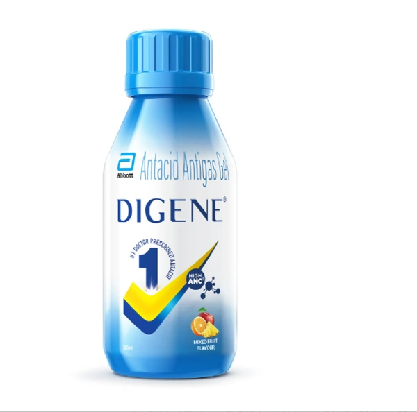 Digene Antacid Antigas Gel | For Acidity, Gas, Heartburn & Stomach Care | Flavour Mixed Fruit - 200 ML, 01-27