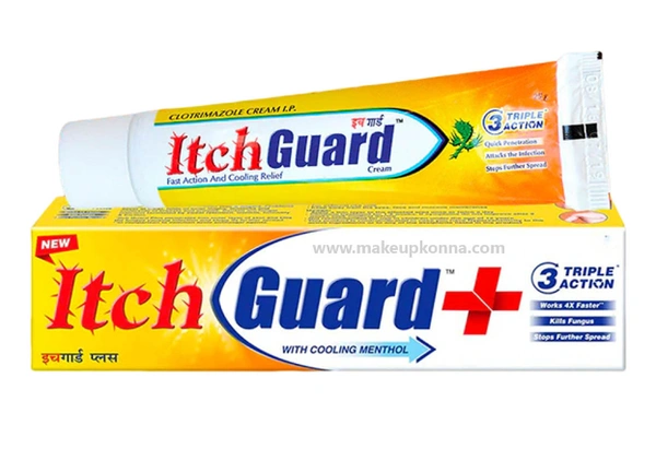 Itch Guard Plus Cream with Cooling Menthol | Triple Action Formula - 20gm, Benzyl Alcohol IP (As Preservative) Cream Base q.s Terbinafine Hydrochloride IP