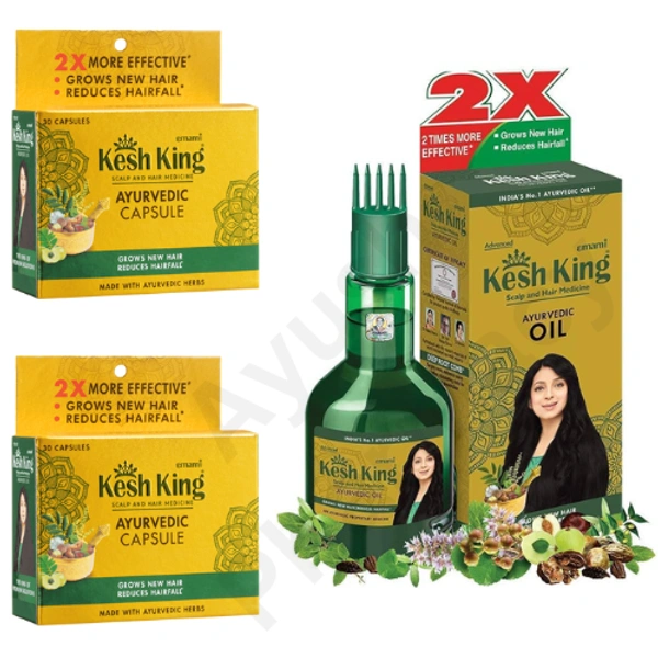 Emami Kesh King Combo Capsules + Oil (60 Capsules + 100 ml oil)