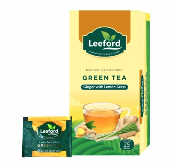Leeford Healthcare Ltd Leeford Ginger With Lemon Grass Green Tea 25 Tea Bags