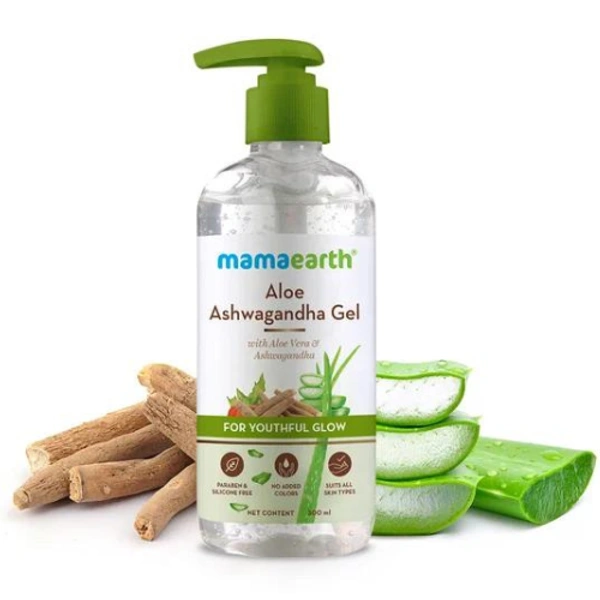 Mamaearth Aloe Ashwagandha Gel with Aloe Vera & Ashwagandha for a Youthful Glow (300ml)