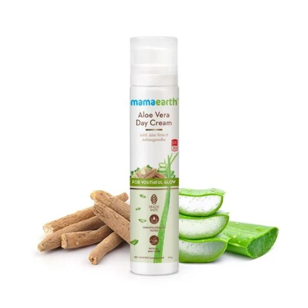 Mamaearth Aloe Vera Day Cream with Aloe Vera & Ashwagandha for a Youthful Glow (50gm)