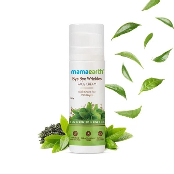 Mamaearth Bye Bye Wrinkles Face Cream with Green Tea & Collagen for Wrinkles & Fine Lines (30gm)