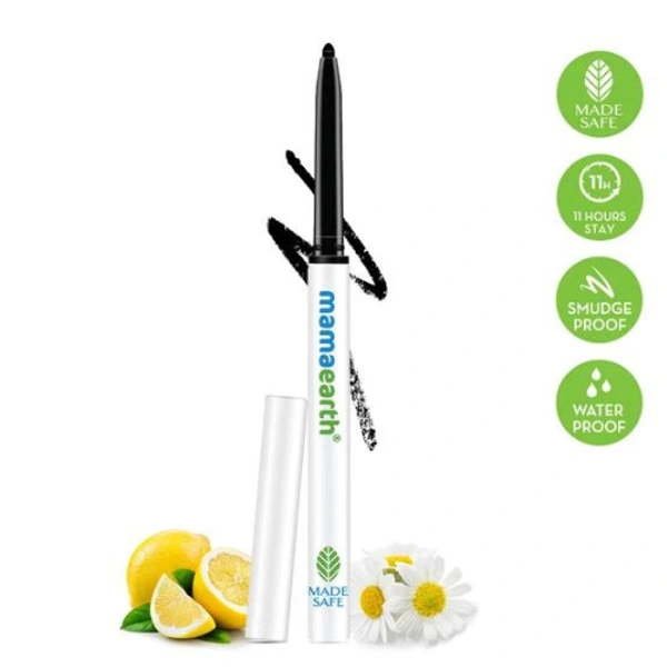 Mamaearth Charcoal Black Long Stay Kajal with Vitamin C & Chamomile for 11-Hour Smudge-free Stay