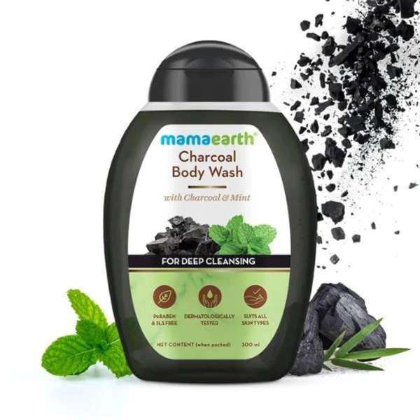 Mamaearth Charcoal Body Wash With Charcoal and Mint for Deep Cleansing (300ml)