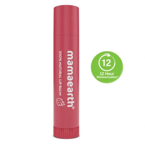 Mamaearth Nourishing Tinted 100% Natural Lip Balm with Vitamin E and Strawberry for Dry & Chapped Lips - (4gm)