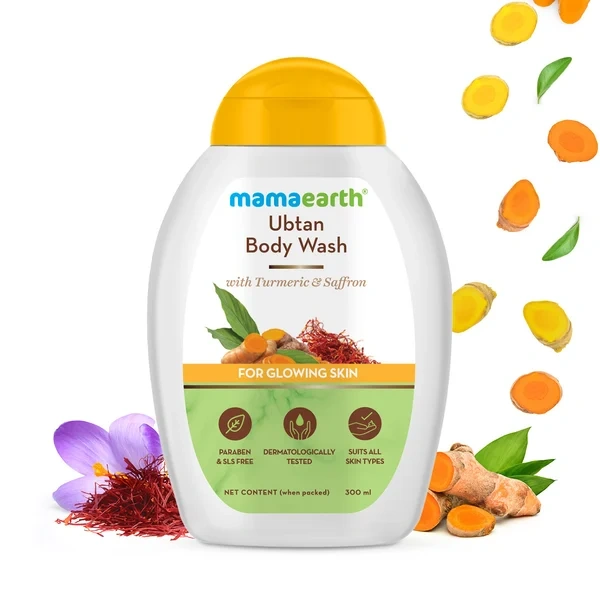 Mamaearth Ubtan Body Wash With Turmeric and Saffron for Glowing Skin (300ml)