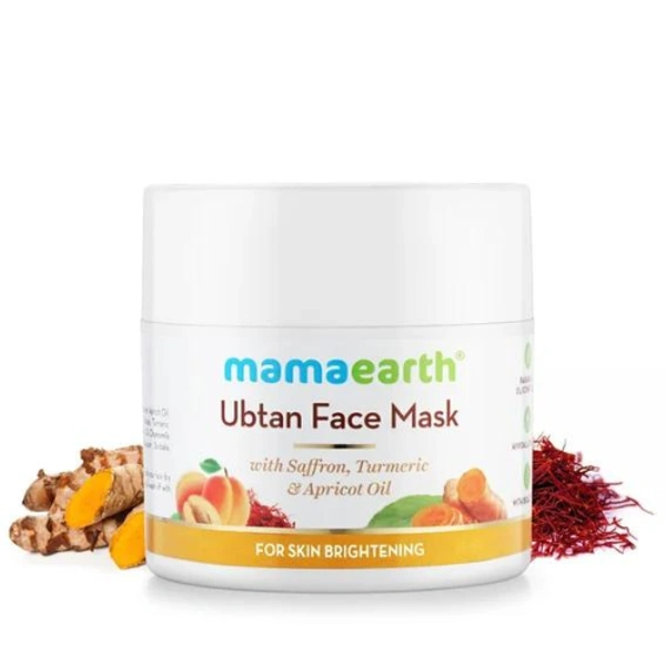 Mamaearth Ubtan Face Mask with Saffron and Turmeric for Skin Brightening and Tan Removal (100gm)