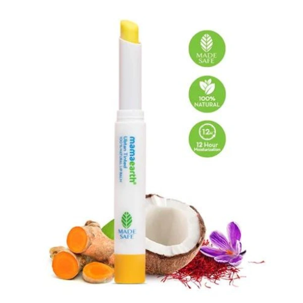 Mamaearth Ubtan Tinted 100% Natural Lip Balm with Turmeric & Saffron (2gm)