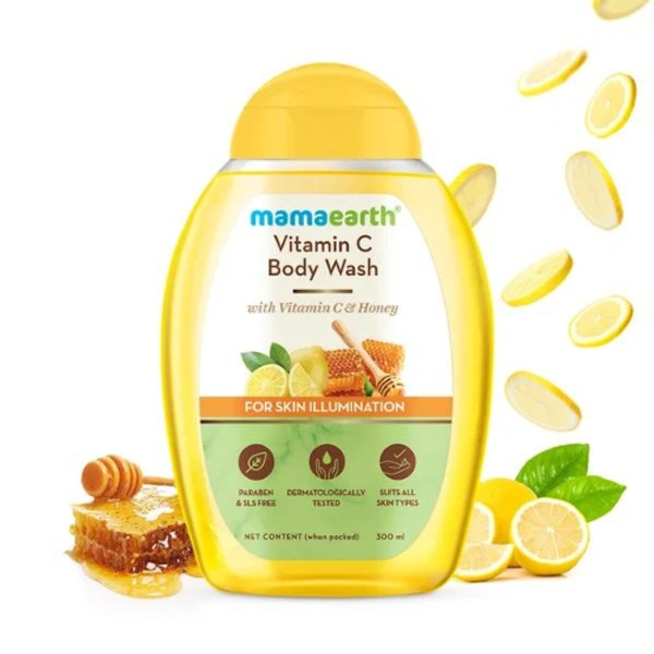 Mamaearth Vitamin C Body Wash with Vitamin C and Honey for Skin Illumination (300ml)