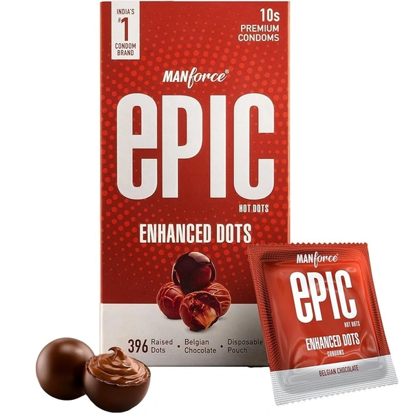 Mankind Pharma Manforce Epic Hot Dots Belgian Chocolate Condoms (10 N Condoms)