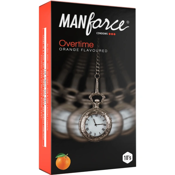 Mankind Pharma Manforce Overtime Orange Flavour Condoms (10pcs)