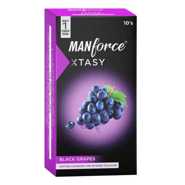 Mankind Pharma Manforce Xtasy Black Grapes Flavoured Condoms (10 N Condoms)