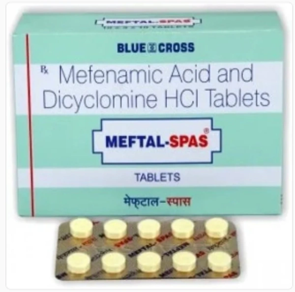 Meftal-Spas Tablet - 1 Strip (15 Tablets), Dicyclomine (10mg) + Mefenamic Acid (250mg)