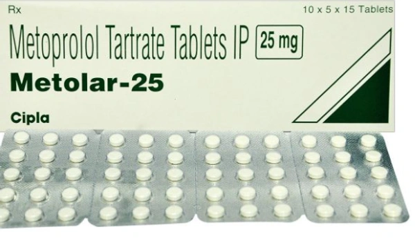 Metolar 25 Tablet - 1 STRIP (15 Tablets), Metoprolol Tartrate (25mg)