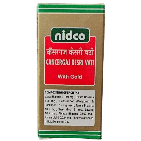 NIDCO (NORTHERN INDIA DRUG COMPANY) NIDCO Cancergaj Kesari Vati With Gold (16 tab)